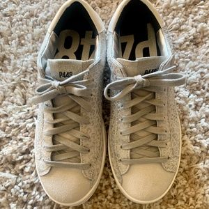 P448 Low-Top Lace-up Suede Silver & Gray Sneakers (Brand New)
